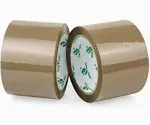 Bomei Pack 3 inch Brown Packing Tape, 2 Refills Rolls Wide Packaging Tape for Moving, Shipping and Storage, 2.4 Mil x 60 Yards