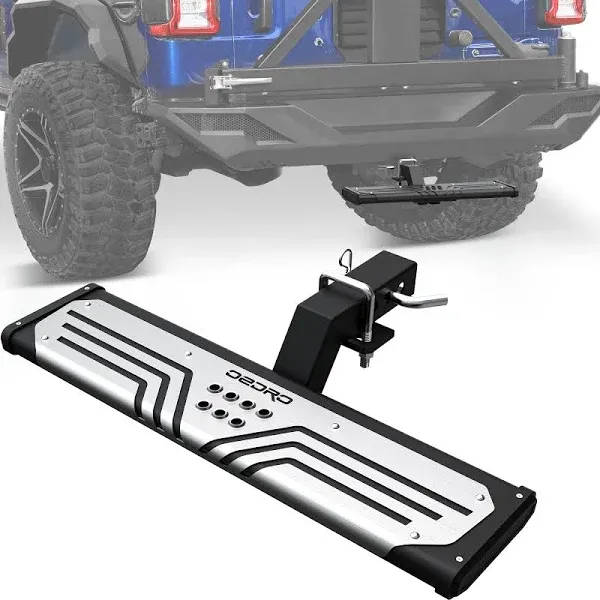 OEDRO Aluminum Towing Hitch Steps for Truck/Car/SUV Vehicles with 2&#034; Silver 