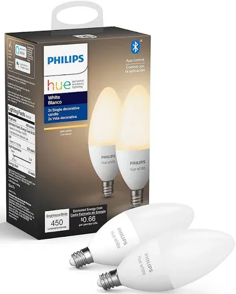 Philips Hue White LED Smart Candle 2-Pack