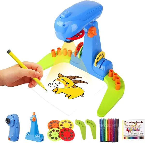 Kids Projection Drawing Sketcher,Smart Drawing Projector Toy,With 32Cartoon Patt