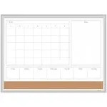 U Brands 4N1 Magnetic Dry Erase Combo Board, 24 x 18, White/Natural