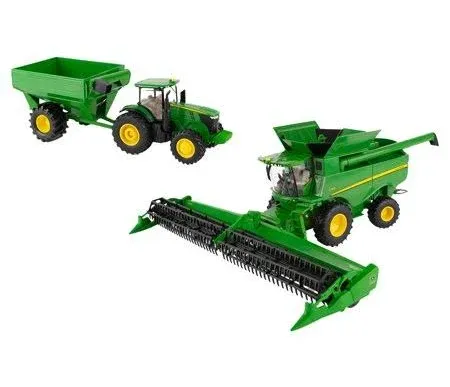 NEW John Deere 1/32 S780 Combine Grain Head 7290R Tractor Grain Cart LP79390