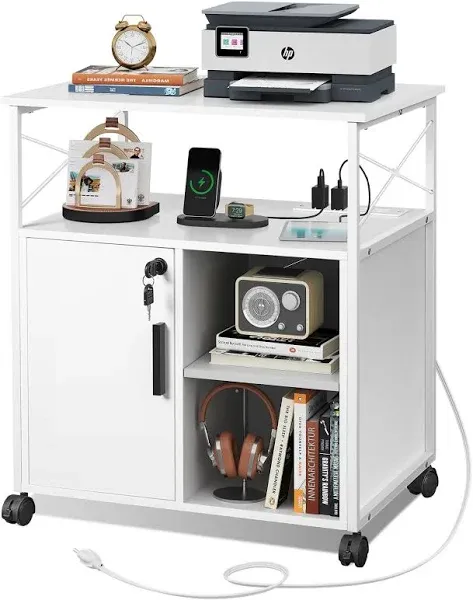 DEVAISE File Cabinet with Charging Station and Lock