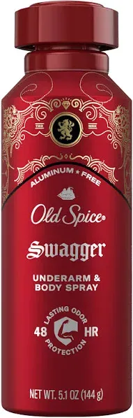 Old Spice Aluminum Free Body Spray for Men - Swagger 5.1 oz