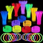 100pcs Glow Sticks Party Supplies - 8 inch Glow in The Dark Light Up Sticks Party Favors, Glow Party Decorations, Neon Party Glow Necklaces and Glow