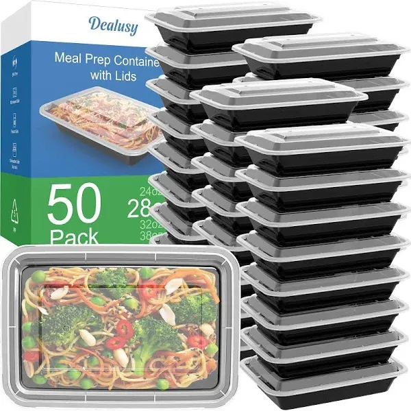 30 Pack (60-Piece) 28 oz Meal Prep Containers Reusable with Lids, Sturdy Leakproof & Food Safe, Microwave, Freezer, Dishwasher Safe Food Prep Containers, To Go Take Out Plastic Food Storage