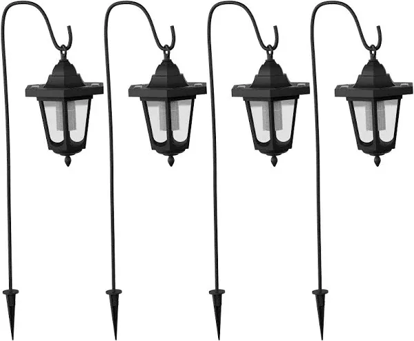 Hanging Solar Coach Lights, 26 Outdoor Lights with Hanging Hooks, Set of 4