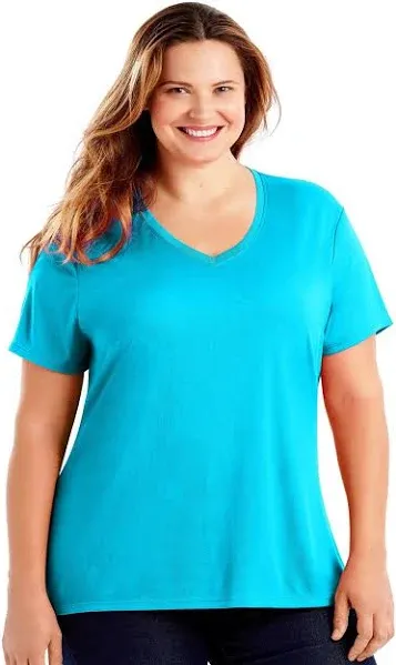 Just My Size Women's Plus Size Cool Dri V-Neck