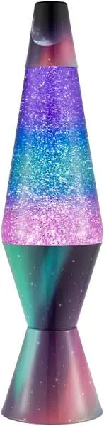 Lava Original Lamp - 14.5" Polar Glimmer - Silver Glitter, Multicolor Base and Globe- Home Décor Motion Light - 2048