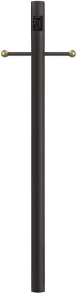 Solus 8-C Outdoor Direct Burial Lamp Post with Cross Arm and Grounded Convenience Outlet