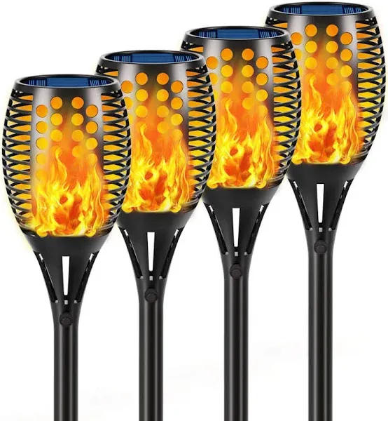 Upgraded Solar Torch Lights 43 Inches Flickering Flames Waterproof Halloween