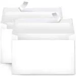 Basics A9 Blank Invitation Envelopes with Peel and Seal Closure, 5-3/4 x 8-3/4 Inches, White - Pack of 100