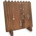 Wooden Plank Necklace Jewelry Display Stand for 8 Necklaces, Necklace Display Ho