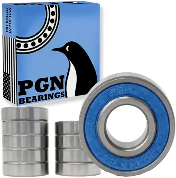 PGN 10 Pack 6203-2RS Bearing - Lubricated Chrome Steel Sealed Ball Bearing - ...