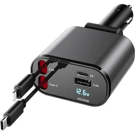 4 in 1 Retractable Car Charger