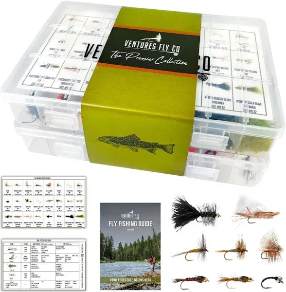 Ventures Fly Co. | 122 Premium Hand Tied Fly Fishing Flies Assortment