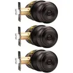 Probrico Privacy Bed and Bath Handle Leverset Oil Rubbed Bronze Door Knobs Keyless Handle Lockset 3 Pack