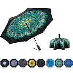 NOORNY Inverted Umbrella Double Layer Automatic Folding Reserve Umbrella Windproof UV Protection for Rain Car Travel Outdoor Men Women