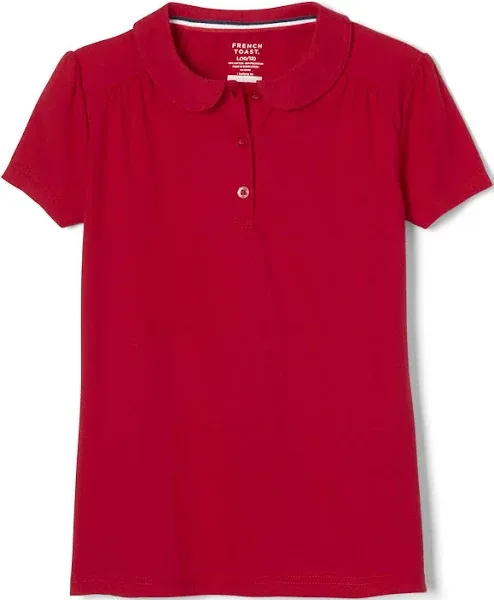 French Toast Girls' Short Sleeve Peter Pan Collar Polo