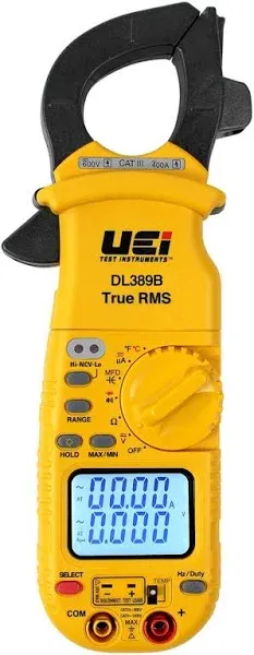 UEi DL389B True RMS Dual Display Clamp Meter with Temperature