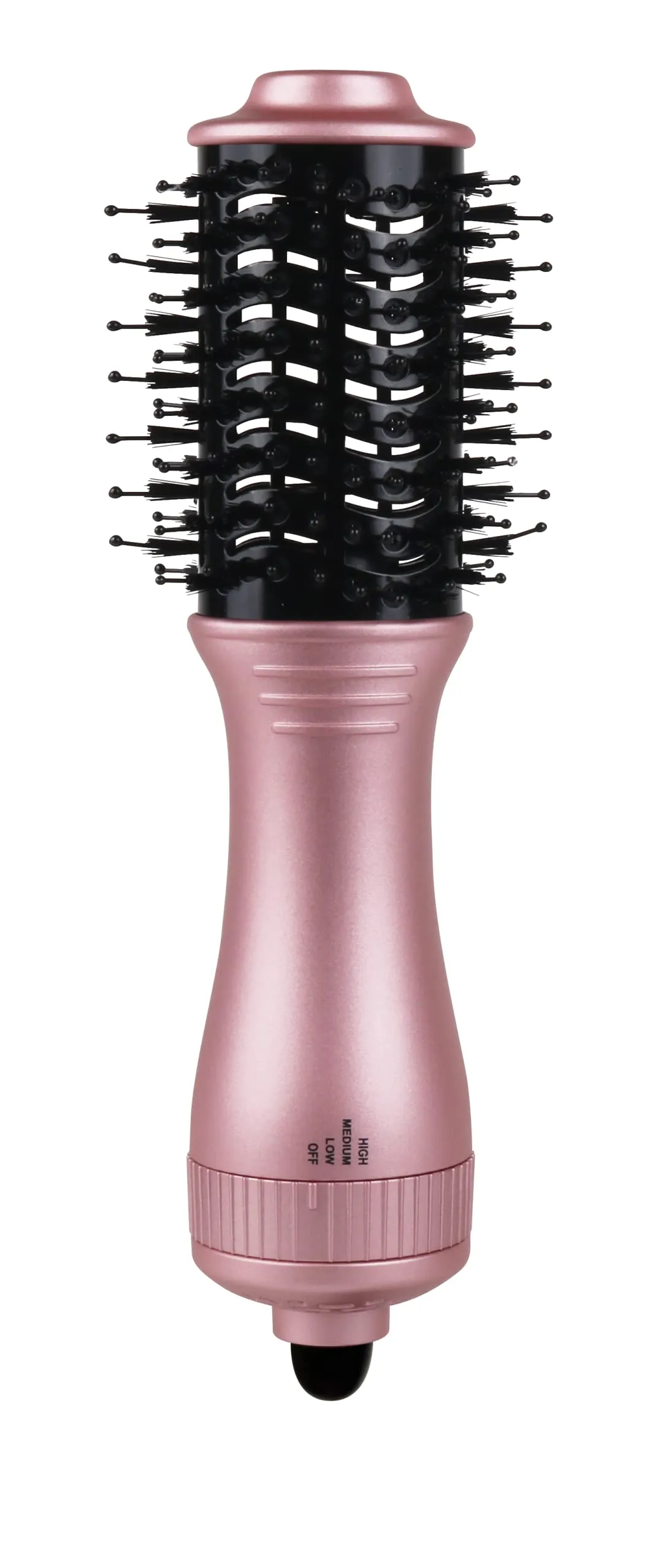 Aria Beauty Mini Blowdry Brush, Rose Gold, 3 Adjustable Heat/Speed Settings, 110 Volts, 600W Motor, Tourmaline Barrel