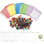 Yuanhe Bingo Cards Game Set - Includes 50 Bingo Cards,500 Colorful Transparent Bingo Chips and Deck of Calling Cards, Great for Adults Kids Family Game Nights, School Classroom Activity, Bingo Parites