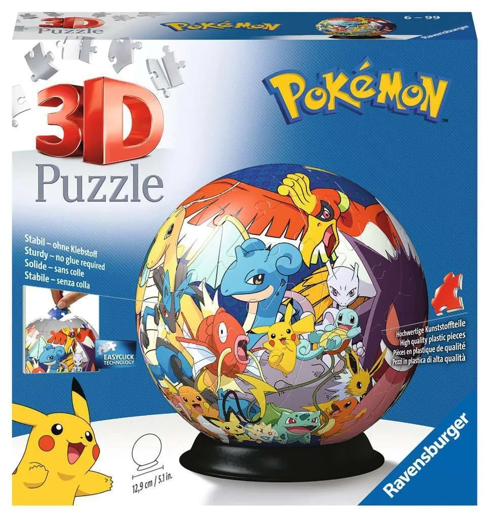 Ravensburger Pokemon 3D Jigsaw Puzzle Ball for Kids Age 6 Years Up - 72 Pieces -