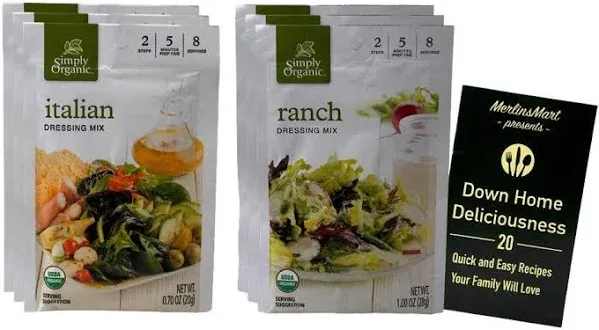 Simply Organic Salad Dressing Seasoning Powder Mix | 2 Flavor VA