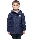 Rokka&Rolla Boys Waterproof Rain Coats Rubberized Jackets - Peacoat Navy