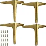 7 inch /18cm Brushed Gold Metal Furniture Legs Set of 4 Modern Style Furnitur...