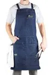 Hudson Durable Goods - Premium Denim Apron for Chef, Kitchen, BBQ, and Grill with Towel Loop + Tool Pockets + Quick Release Buckle