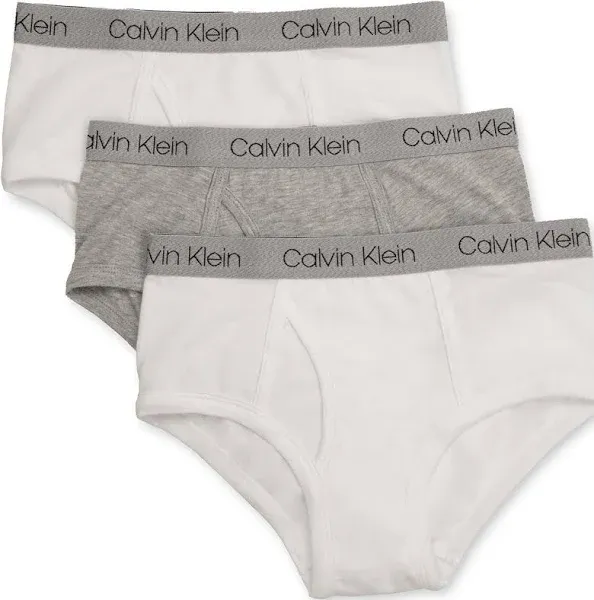 *NWT*Calvin Klein Boys 3-Pack Cotton Stretch Logo Briefs