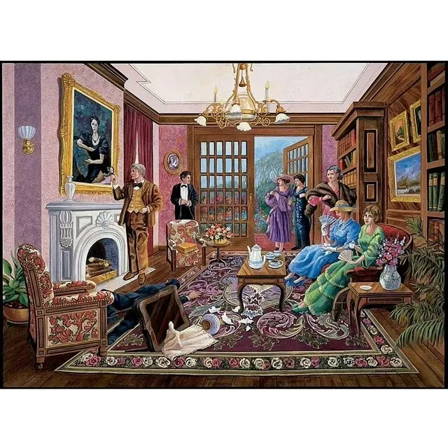 Bits and Pieces - 500 Piece Jigsaw Puzzle for Adults 18" x 24" - Murder at Bedford Manor - 500 pc Solve The Murder Mystery Jigsaw by Artist Gene Dieckhoner