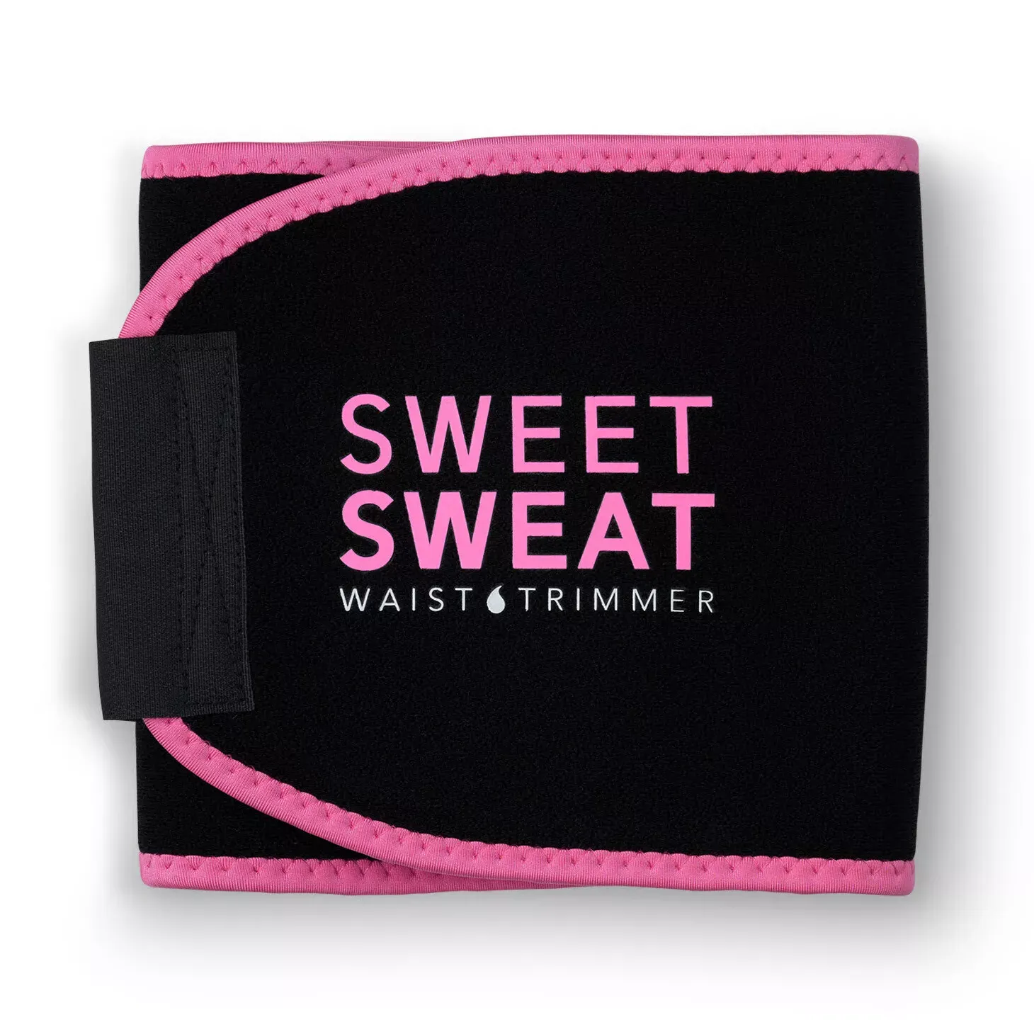 Sweet Sweat Waist Trimmer Band (Women &amp; Men) - Trainer Belt - Black Pink Size M