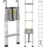 VEVOR Telescoping Ladder, 15 FT Aluminum One-button Retraction Collapsible Exten