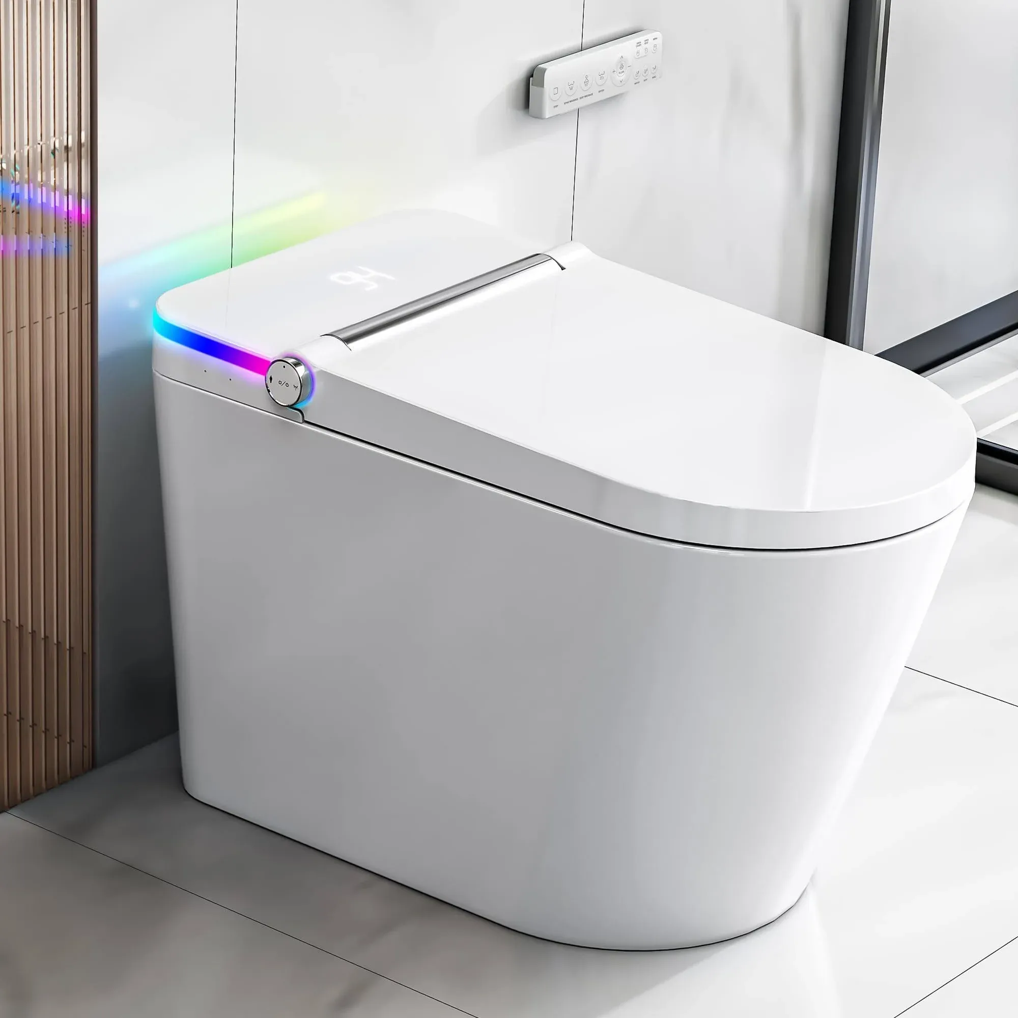 Tankless Smart Toilet with Built-in Bidet, Heated Seat, Warm Water and Dry ...