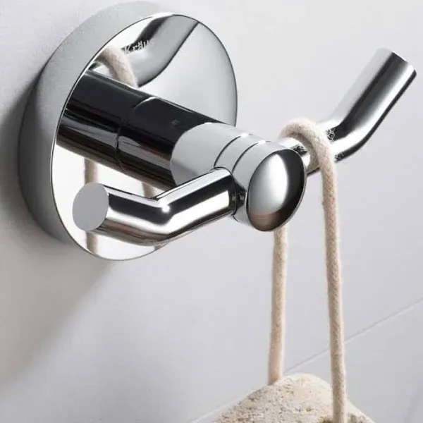 Kraus Elie Bathroom Robe and Towel Double Hook - Chrome