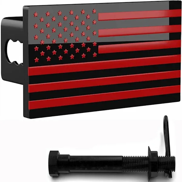 US American Color Flag Chrome Emblem Trailer Metal Hitch Cover