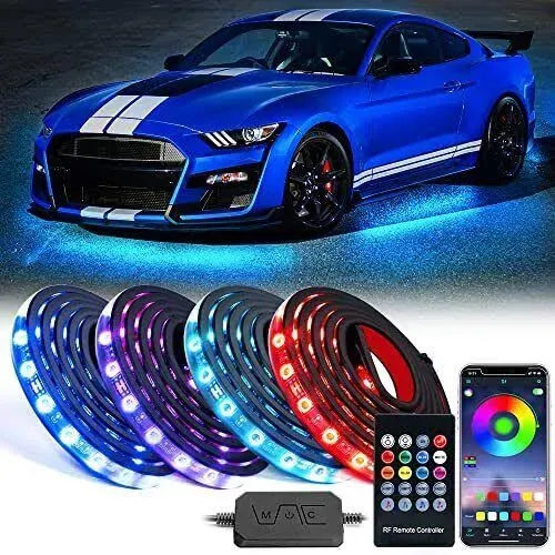 LUMENIX Car Underglow LED Lights Kit with App Control & Wireless Multi-Color