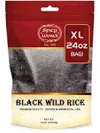 Premium Minnesota Grown Black Wild Rice 24oz Bag (1.5LB) Quality, All Natural