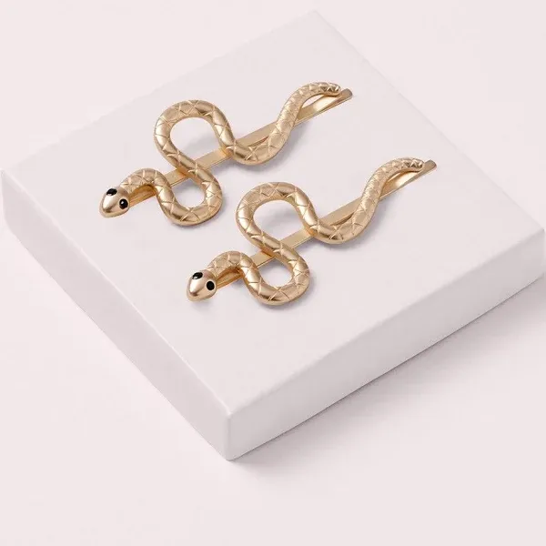 Gold Snake Temptation Hair Pins