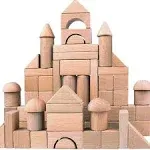 Wooden Stacker Stacking Learnig Building Blocks Game Set for Kids Natural (80pc)