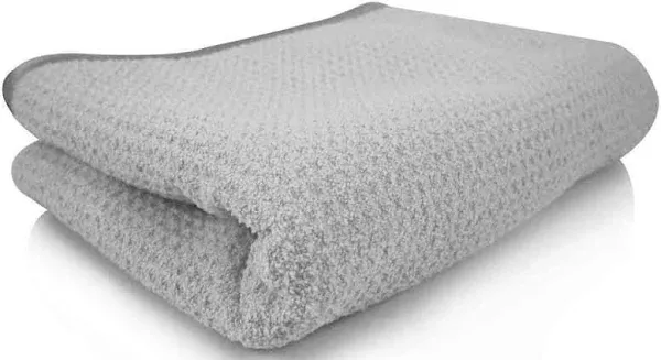 Simple Houseware Waffle Weave Gray Matter Microfiber Drying Towel, 25 x 36 Inches, Grey