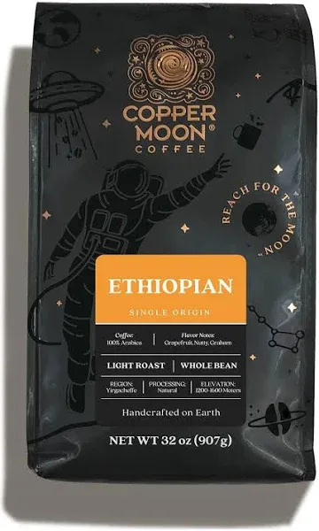 Copper Moon Single Origin Whole Bean Coffee Ethiopian Blend 32 oz.