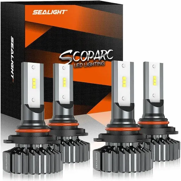 SEALIGHT S1 LED 4 Headlight Bulb Conversion Kit 9005  High/Low Beam Bright White