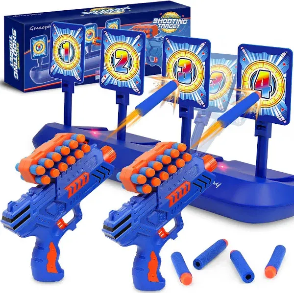 GMAOPHY Digital Shooting Targets with Foam Dart Toy Shooting Blaster, 4 Targets Auto Reset Electronic Scoring Toys, Shooting Toys for Age of 8 9 10+