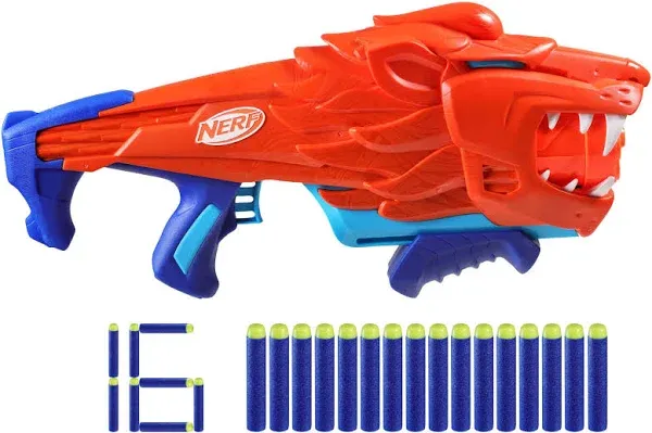 Nerf Junior Wild Lionfury Easy Play Dart Blaster with 16 Nerf Elite Darts