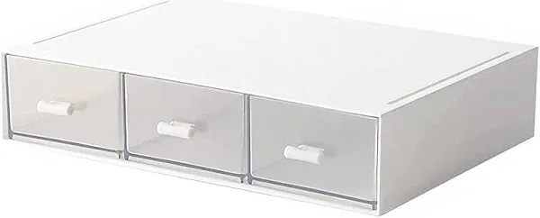 Desk Organizer with Storage Drawers Stackable , Plastic, White Great for Office School Home - 1drawers (White)