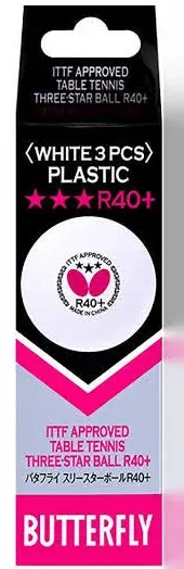 Butterfly R40+ 3 Star Table Tennis Ball - 12 Pack