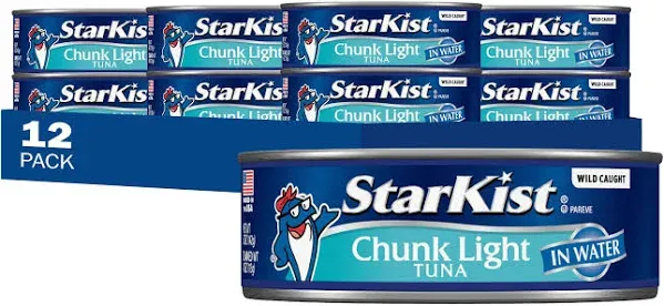 StarKist Chunk Light Tuna in Water, 5 oz Can, Pack of 12